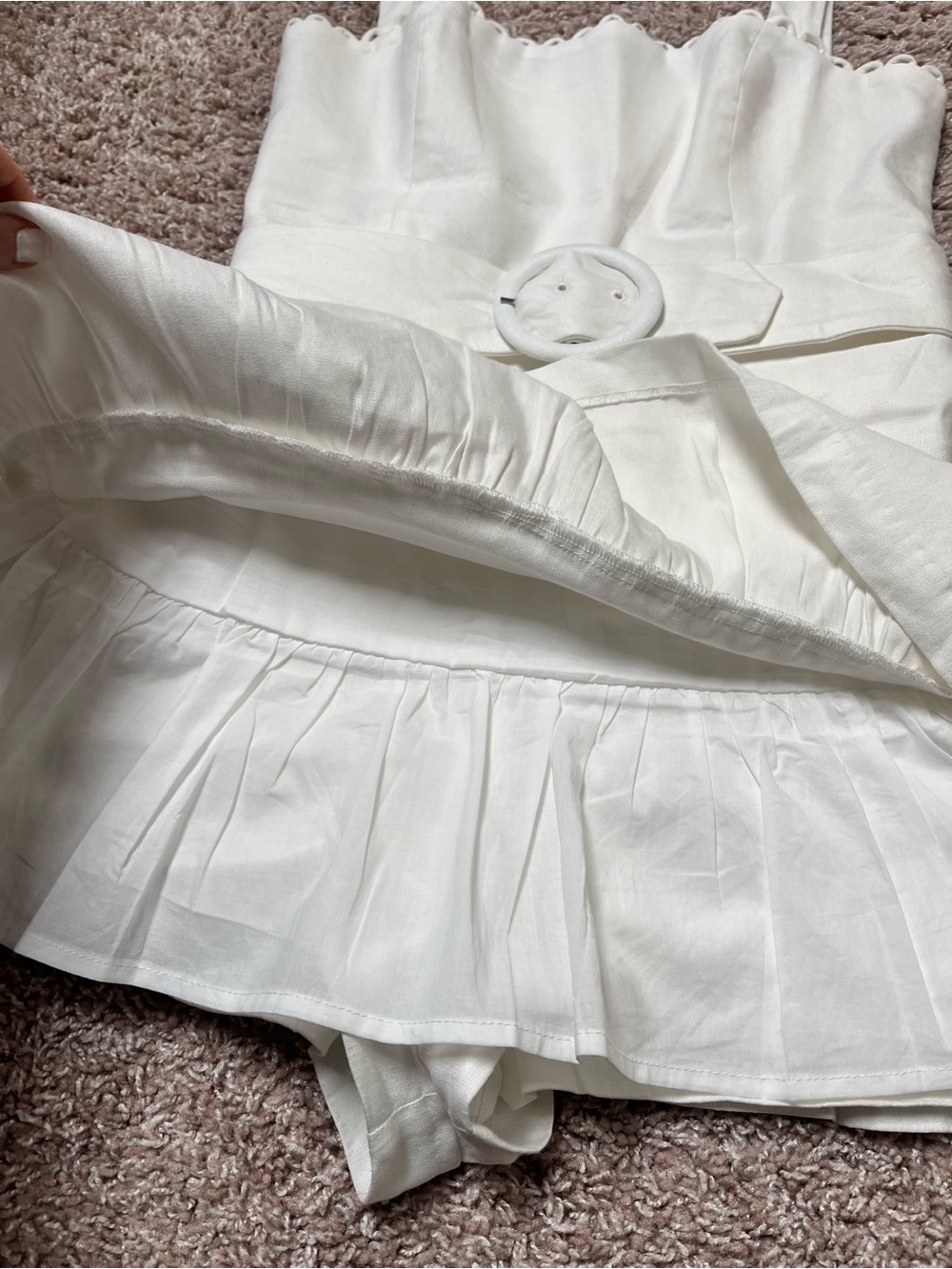 Amanda Uprichard Lena Belted Dress Romper - Ivory - Picture 3 of 12